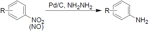 Pd/C hydrazine reduction