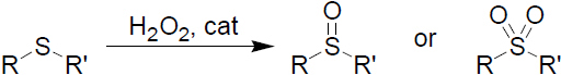 Oxidation reaction with hydrogen peroxide