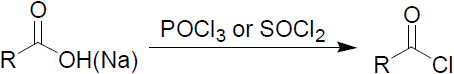 Chionyl chloride, Acid chloridation with phosphorus oxychloride